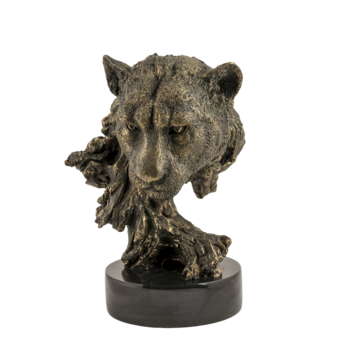 Бронзовая скульптура "Голова пантеры" П741