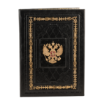 Папка черная кожаная с гербом РФ